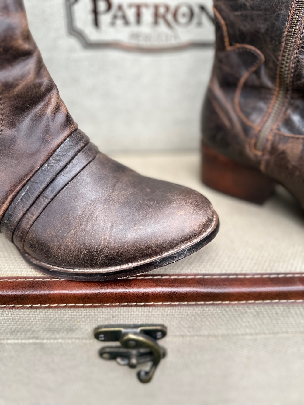 Patrón Studded Brown Leather Western Boots - Picture 6 of 15